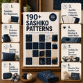 190+ Sashiko Pattern Bundle, Printable Japanese Stitching Templates, Instant PDF Download