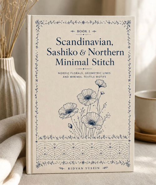 Scandinavian Sashiko Collection, Nordic Minimal Stitching Templates